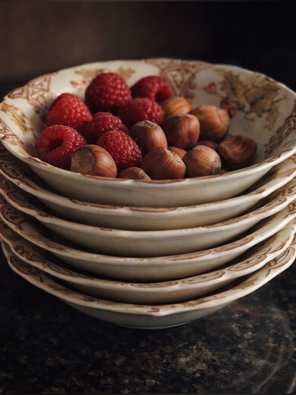 Vintage Johnson Bros Old Ivory Berry Bowls England Brown Transferware Cottage 6